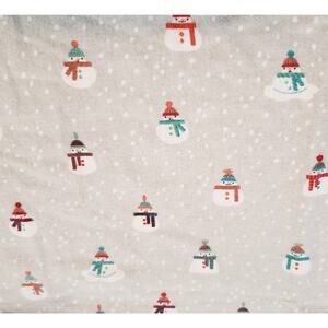 Cuddl Duds Heavy Weight 100% Cotton FLANNEL Flat Sheet - GRAY SNOWMAN - TWIN